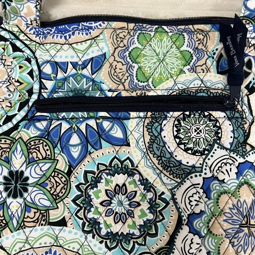 Vers Bradley Sketched Medallion Pattern Hipster Bag Color Blue, Green,White &Tan